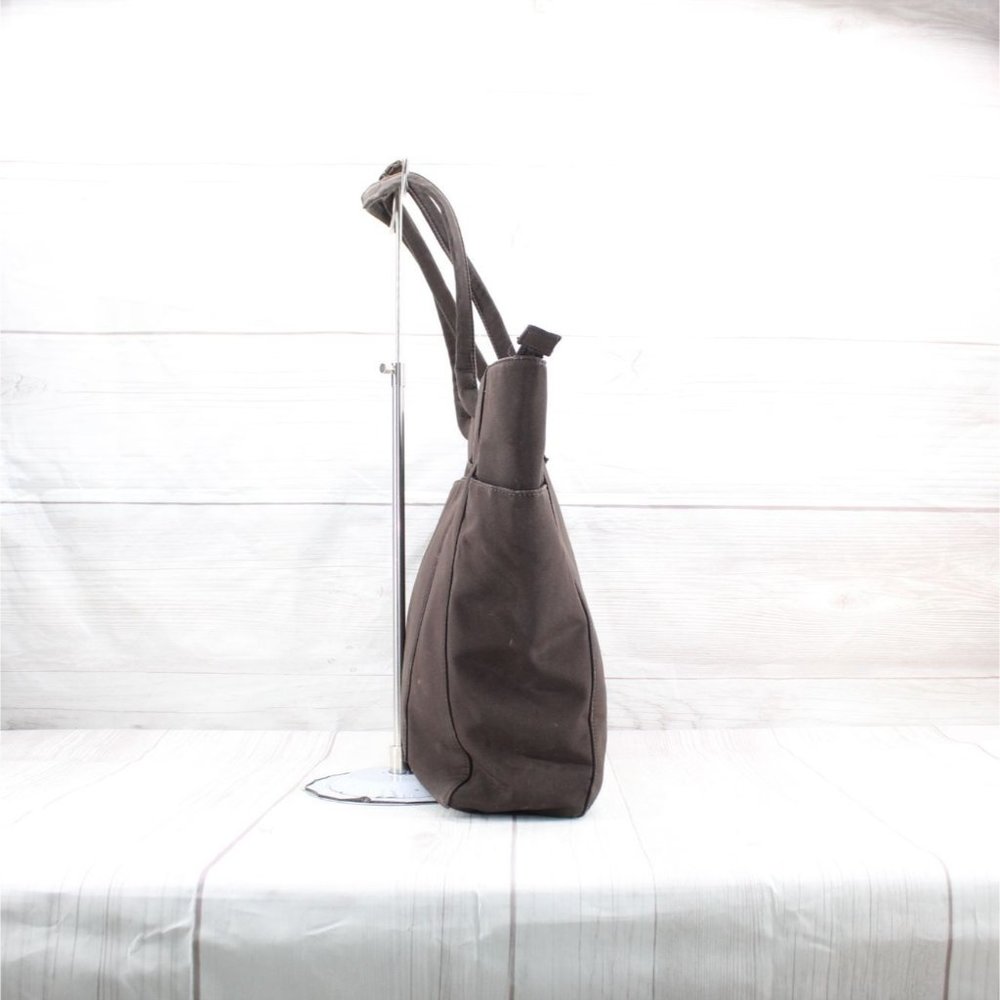 Ll Bean Brown Polyester Nylon Lined Zippered Shou… - image 3